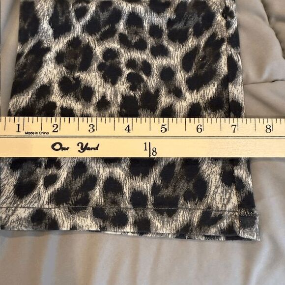 NEW! MIAOU The Junior Pant Gray Leopard Exposed Button Fly Size 27 - Picture 13 of 14